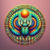 Ancient Egyptian Scarab Metal Wall Art Decor 8x8 Inch Colorful Iron Painting Home