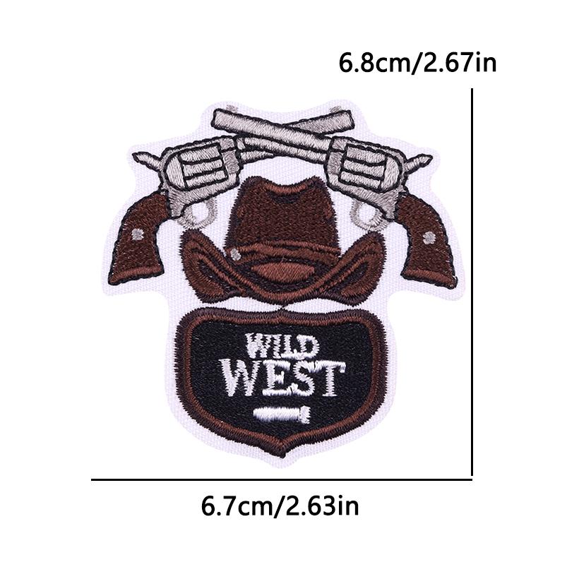 West Cowboy Embroidery Iron On Patches For Clothing thermoadhesive Patch For Clothes Heroism Adventurism Patch For Jeans Sticker