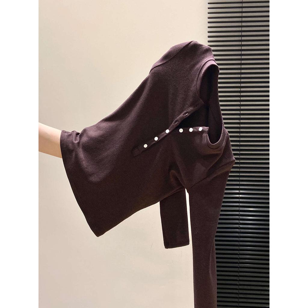 Women's BM-Style Button-Up Henley Long-Sleeve T-Shirt, Slim-Fit Stretchy Top with Imitation Cashmere Lining for Autumn/Winter/Spring