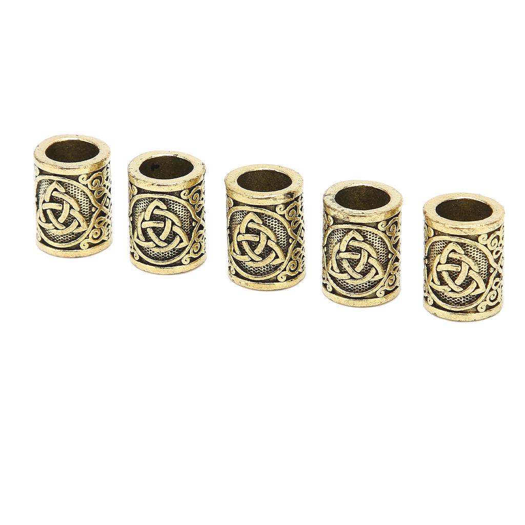 5pcs Fashionable Beard Hair Beads Hair Beard Pendant Bracelet Antique DIY Hair Accessory