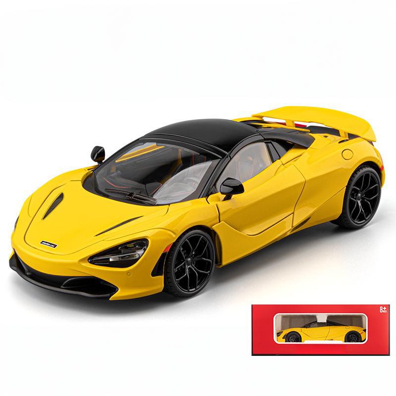 1/18 McLaren 720S Supercar Sports Car Alloy Metal Diecast Model Car Sound & Light Pull Back Collection Hobby Decoration Present