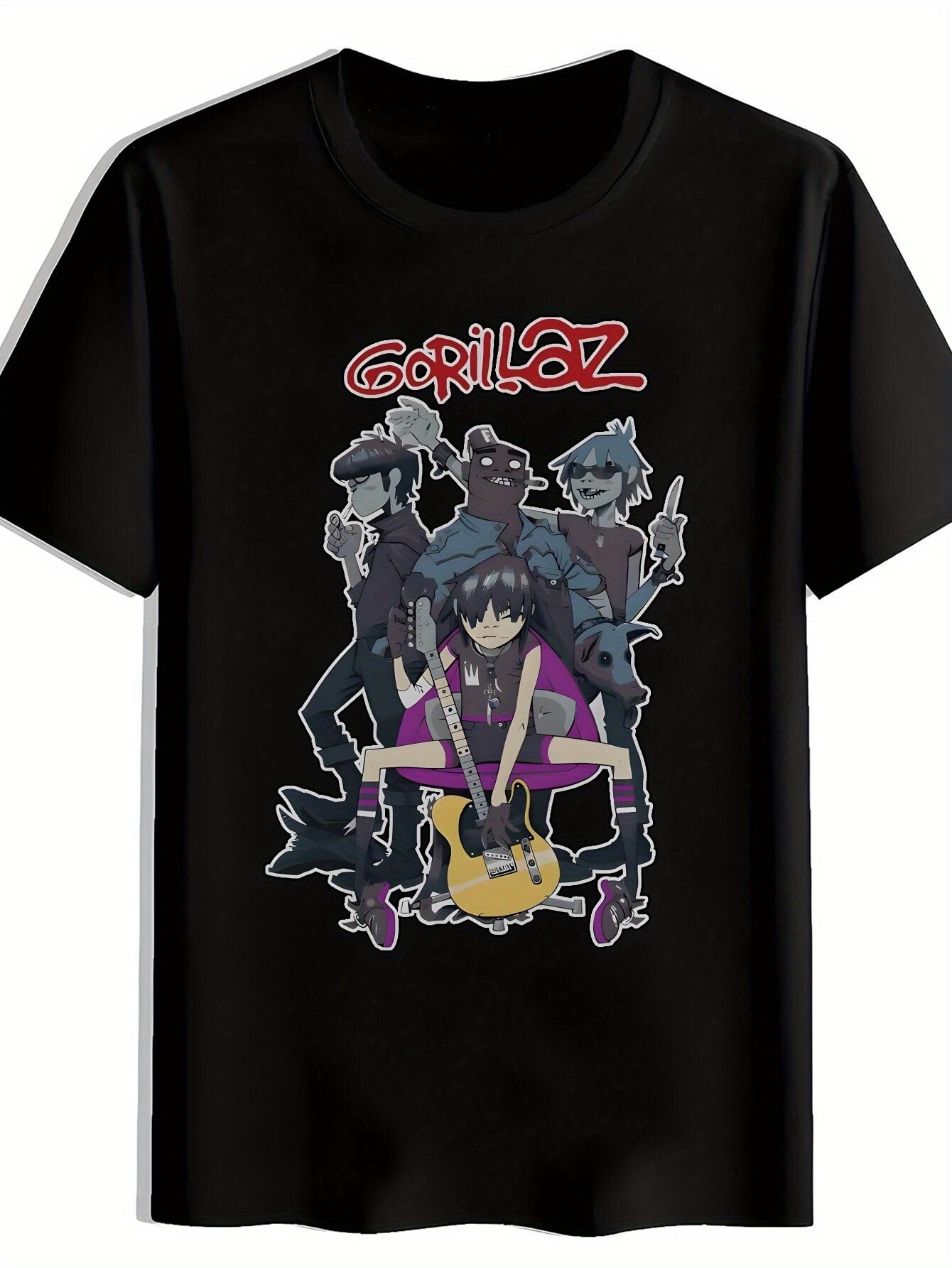 Graphic Print Short Sleeve T-shirt - Vibrant Gorilla Design L