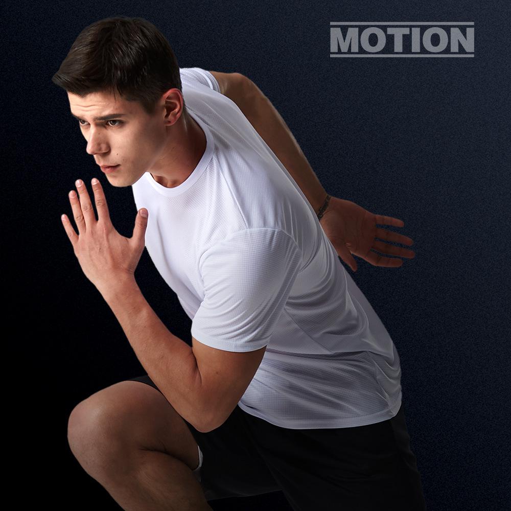 Men's Quick Dry T-shirt Thin Section Round Neck Short Sleeve Outdoor Marathon Running Training Sweat Absorbent Breathable Undershirt