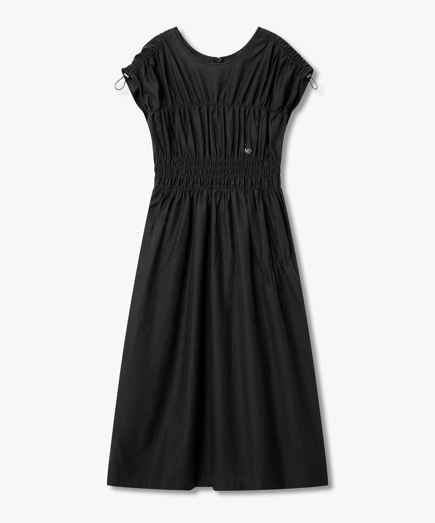 Bobeu Voluminous Shirred Long Dress_Black 7156237002