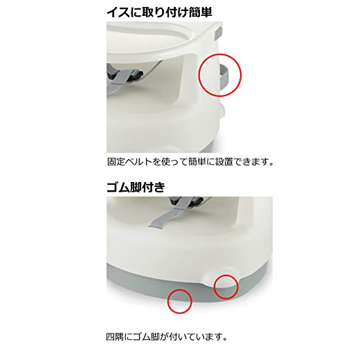 Richell 2-Way Gokigen Chair KN, White, Antibacterial, for Ages 7 Months To 5 Years