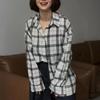 Autumn Plus Plaid Shirt Long Sleeved Lapel Button Loose Casual Shirt Blouses & Shirts