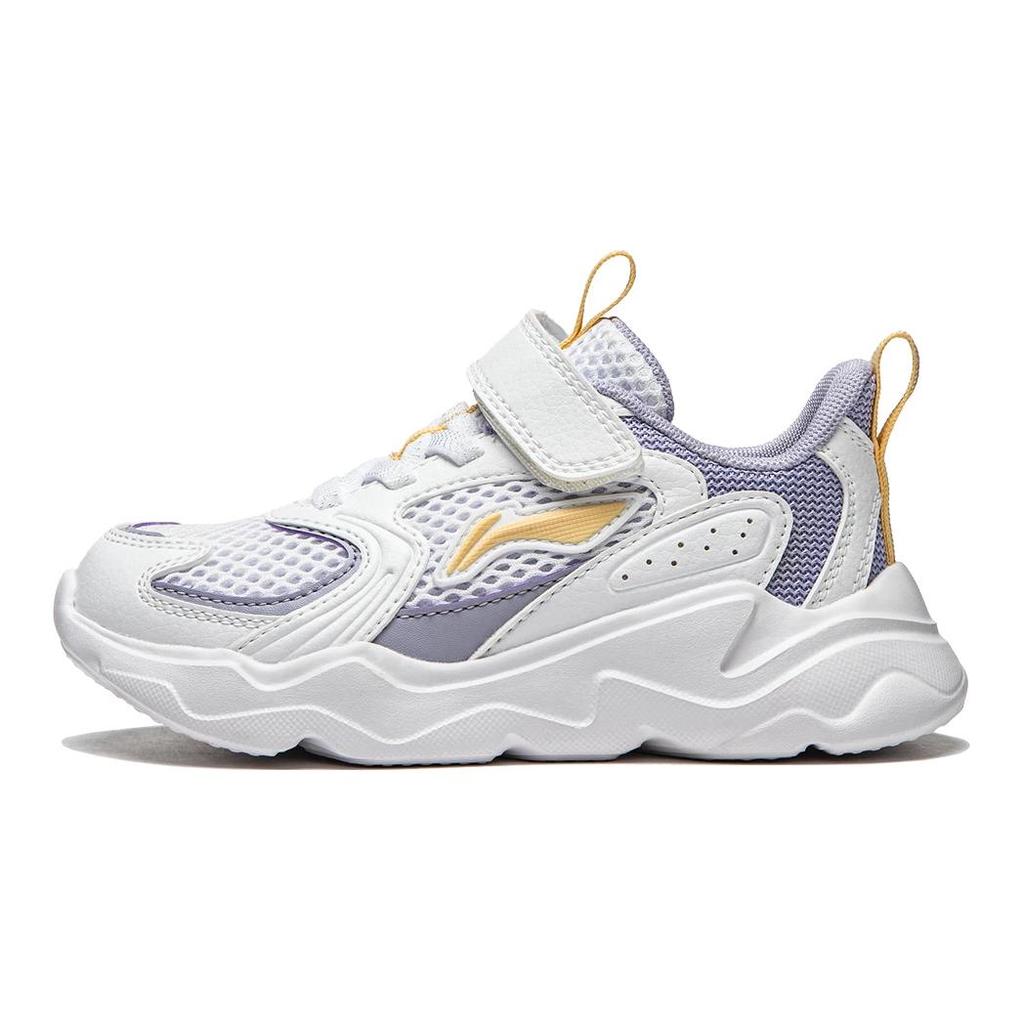 Li Ning Kids Sports Trend Low Top Casual Shoes Kids Casual Shoes White Purple YKNU038-4