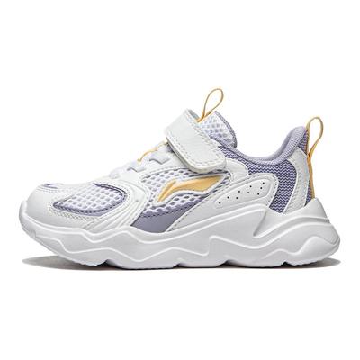 Li Ning Kids Sports Trend Low Top Casual Shoes Kids Casual Shoes White Purple YKNU038-4