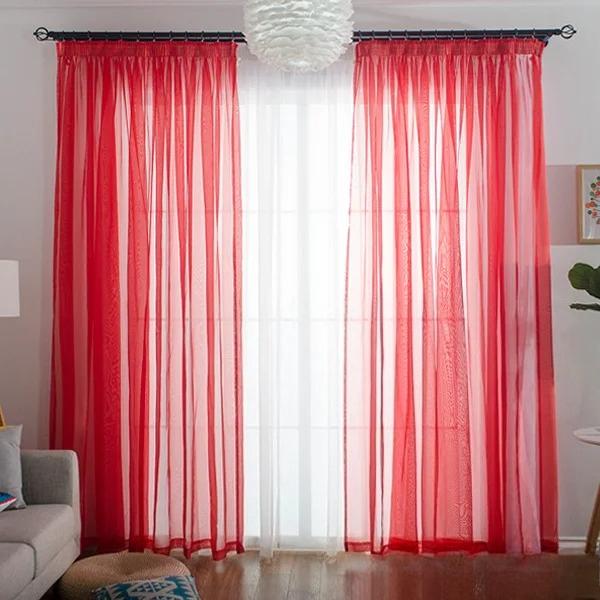 Basic Rod Pocket Sheer Voile Window Curtain Panels White One 1pc for Kitchen Bedroom Children's Room Living Room Decoration