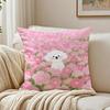 BBichon Frise Cushion Cover Linen Pillowcase Soft  for Sofa Bed Home Room Decor