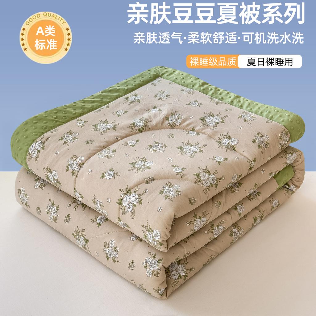 Double Layer Yarn A-Class Printed Soybean Velvet Summer Cool Quilt