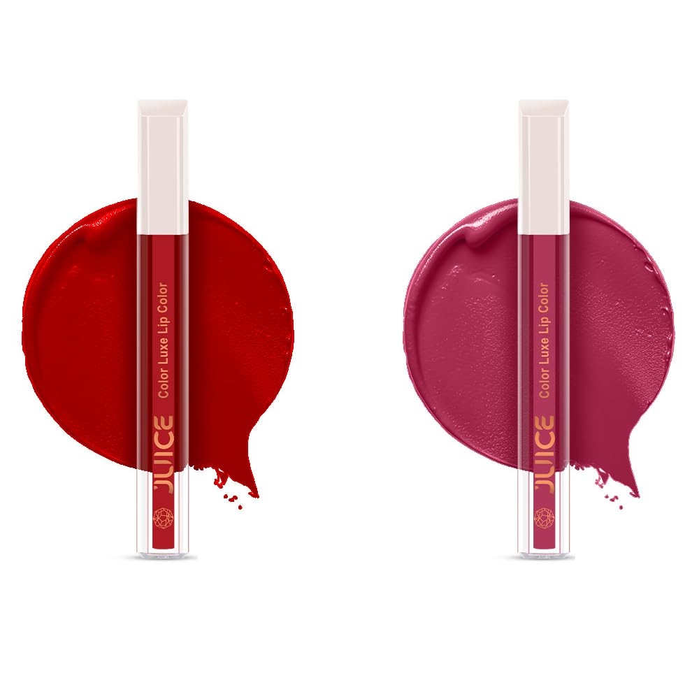 

Juice Matte Luxe Lipstick - Vitamin E Enriched, Smudge-Free with Bio Retinol, Moisturizing Lock Technology, SPF 15, Long-Lasting Pack of 2 (Cherr