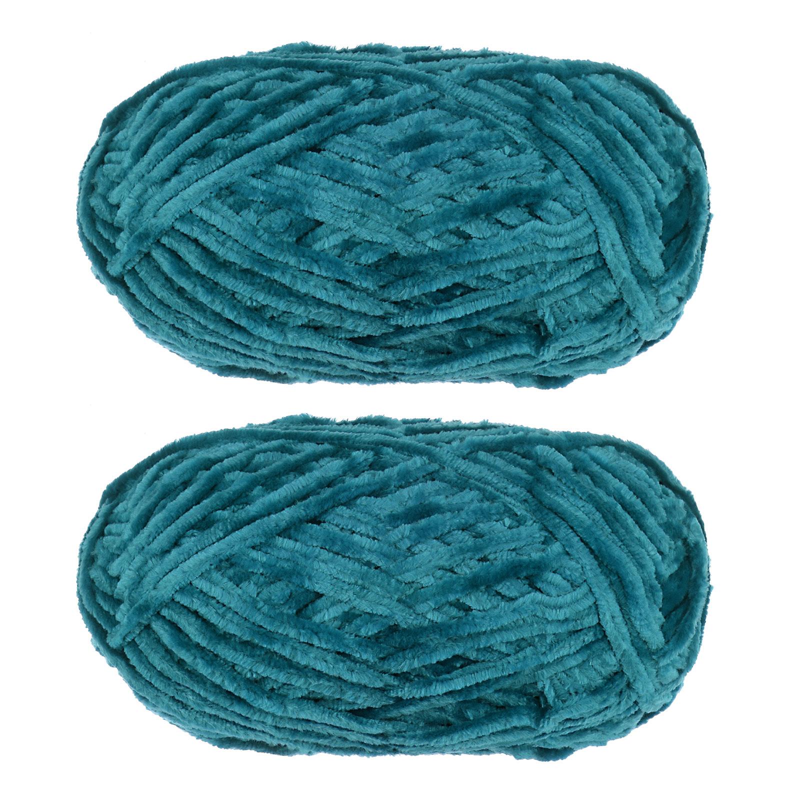 

2 Skeins Velvet Yarn Chenille Yarn Super Bulky Polyester Soft Blanket Yarn for Knitting Weaving Scarf 2x100g/7.1oz 174 Yards
