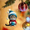 2D Christmas Tree Hanging Pendant Decorative Cat Hanging Decoration  New Year