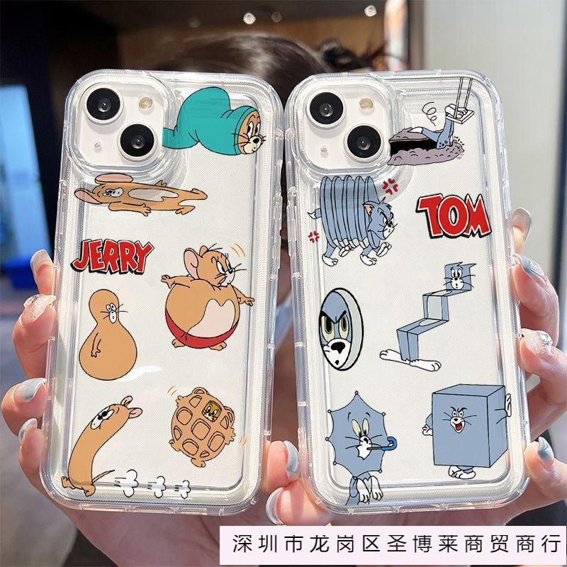 Applicable Apple iPhone14 protective case women's 13promax mobile phone case anti-drop creative cat and mouse spoof