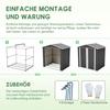142x185cm Metal Tool Shed Garden House with Ventilation Holes, Incl. Metal Foundation, Lockable Door, Weatherproof for Garden Tools, Gray