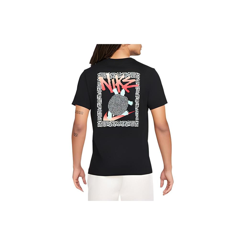 Nike T Shirts Men's Black Crew Neck Moderate Straight Fit DQ1408-010