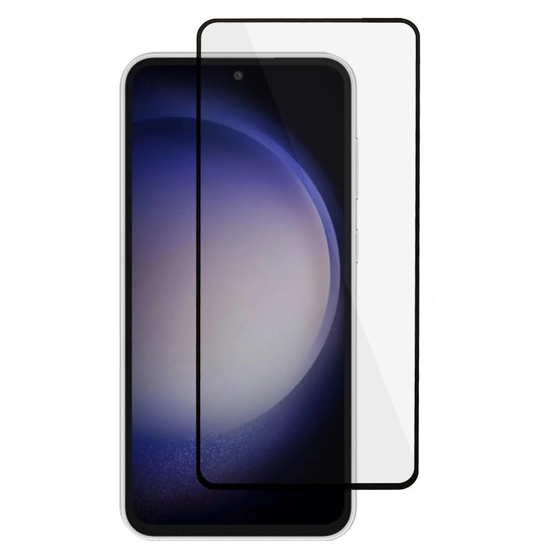 

For Samsung Galaxy S23 FE Phone Full Screen Protector Electroplated Silk Printing Full Glue Tempered Glass Film Type A