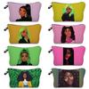 Women Black Girl Print Cosmetic Bag Toiletries Organize Travel Storage Case 6397