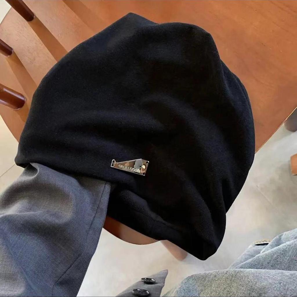 Women's Autumn/Winter Solid Color Slouchy Beanie - Versatile, Face-Covering, Casual Cold Weather Hat, Ideal for Postpartum.