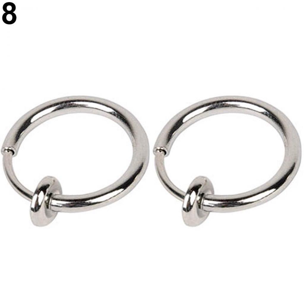 Spring Nose Septum Ring Earrings Two False Clips Non-Perforated Jewelry For Men And Women