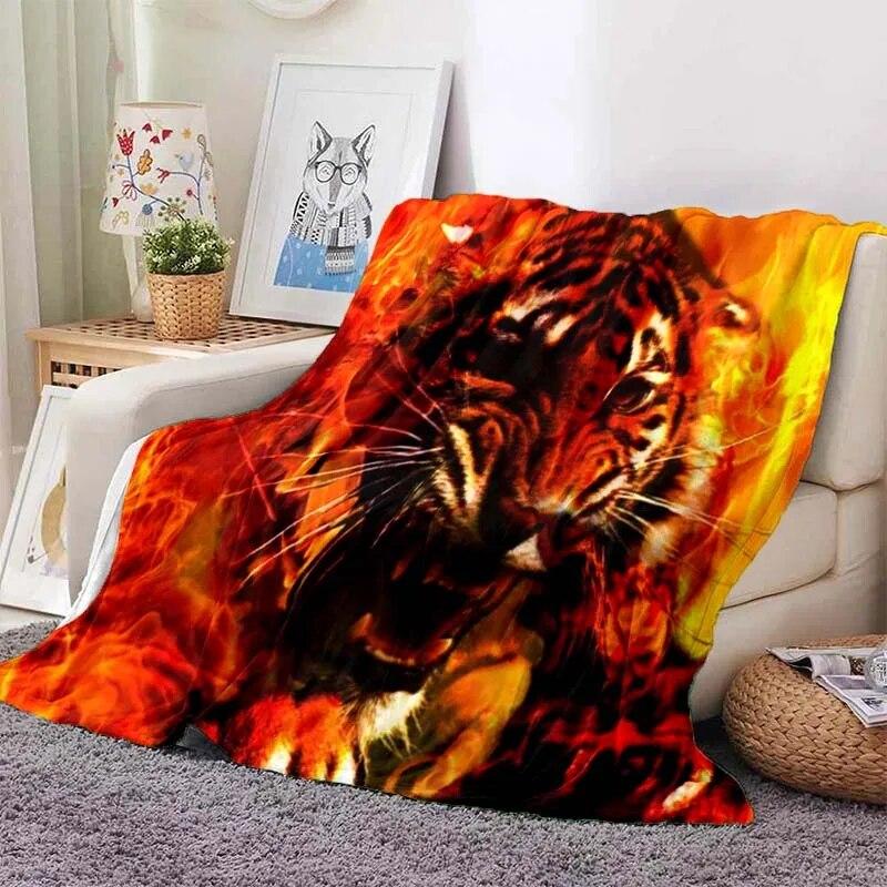Beast Animal Tiger, Sabretooth Cartoon Soft Plush Blanket,Flannel Blanket Throw Blanket for Living Room Bedroom Bed Sofa Picnic