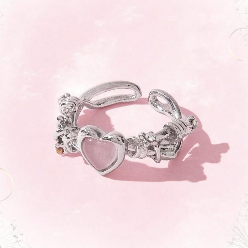 

Милое и крутое кольцо «Любовь» с камнем «кошачий глаз», женственное кольцо с открытым ртом opening adjustable фиолетовый