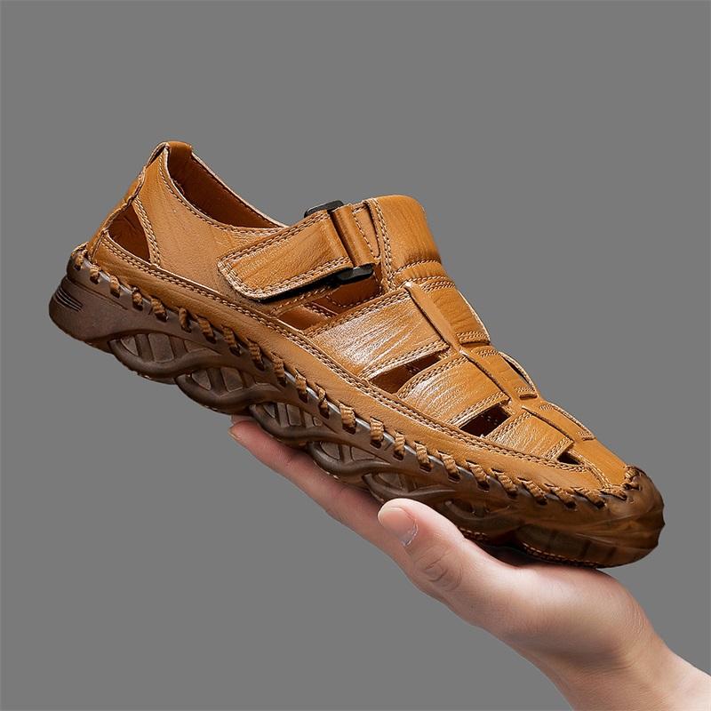 Fashion Fashion Leisure Holiday Sandals for Men Lightweight Summer Shoes New Outdoor Beach Shoes Anti-collision Toe Casual Roma Flats
