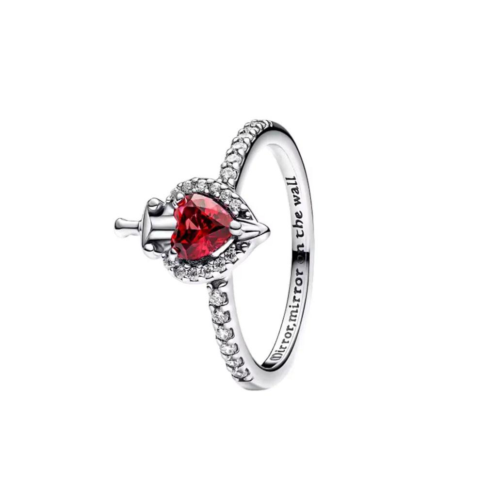 925 Sterling Silver Bow and Heart-shaped Women's Ring, More Suitable for Valentine's Day Wedding Crystal Accessories