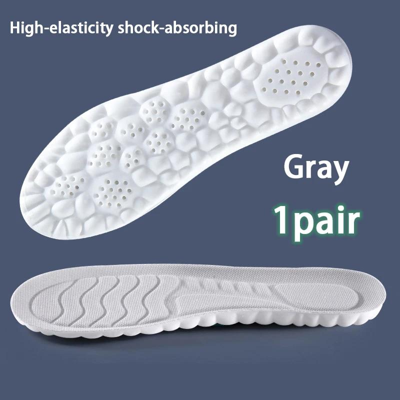 4PCS Soft Breathable Sports Insoles for Men & Women with Arch Support Shock-Absorbing Elastic Sneakersoles for Odor Resistance