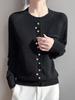 Colorful Button Cardigan: Spring Fashion, Versatile Round Neck, Long Sleeve Knit for Women