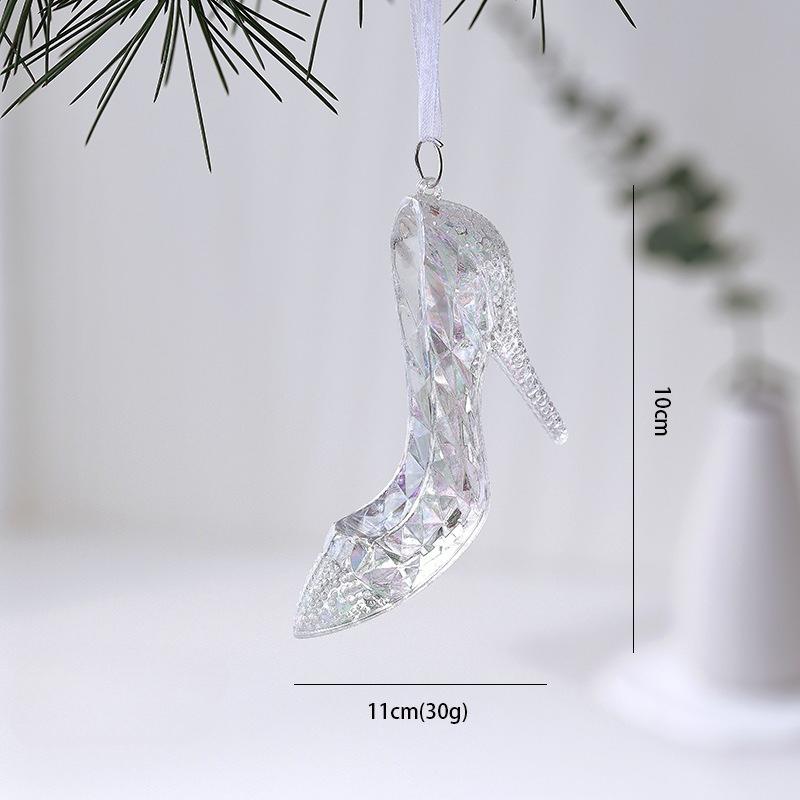 Transparent Colorful Christmas Pendant Acrylic Crystal Pendant Christmas Decorations Drop Ornaments Festive/Party Supplies