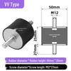 VV Type Rubber Shock Absorber with Dual External Threaded Rods - Industrial Vibration Dampening Silent Buffer Pad NHE01