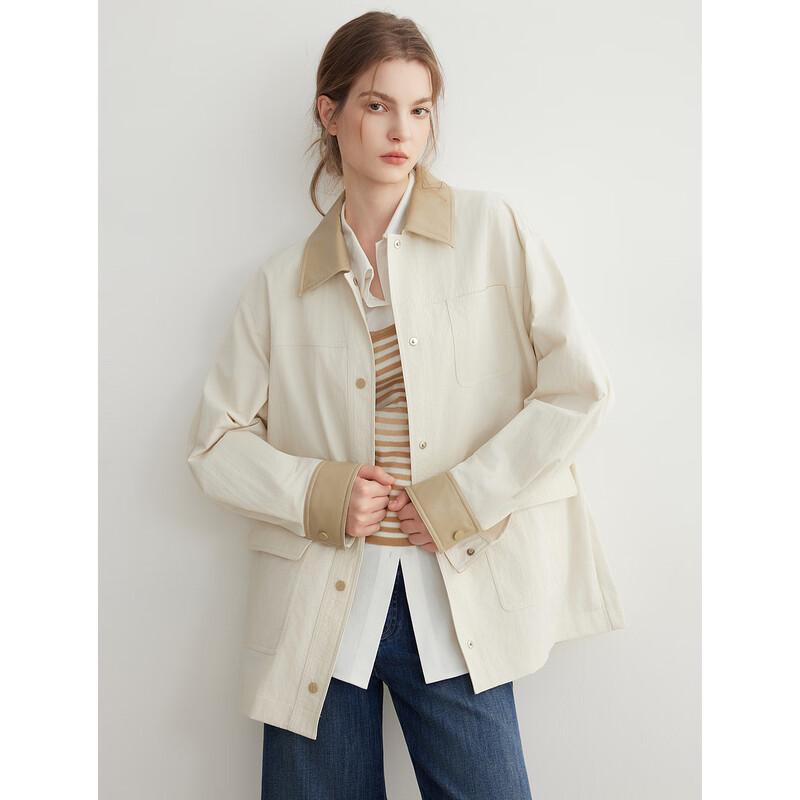 ELLE Women s Patchwork Lapel Short Jacket S