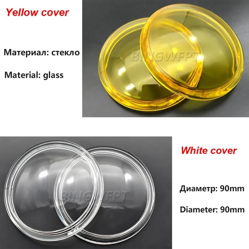 2X Round Diameter 90mm Fog Lights For Suzuki SX4 Grand Vitara Alto Swift Splash Jimny Yellow Anti-fog Glass Tempered Glass