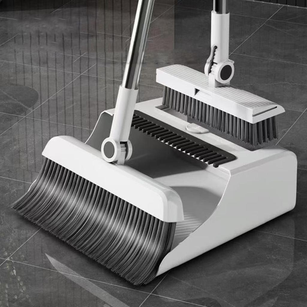 Dustpan And Broom Set 3 Piece Rust Proof Sweeping Duster Broom Dustpan Set For House Kitchen Apartment Indoor Outdoor Floor Dorm
