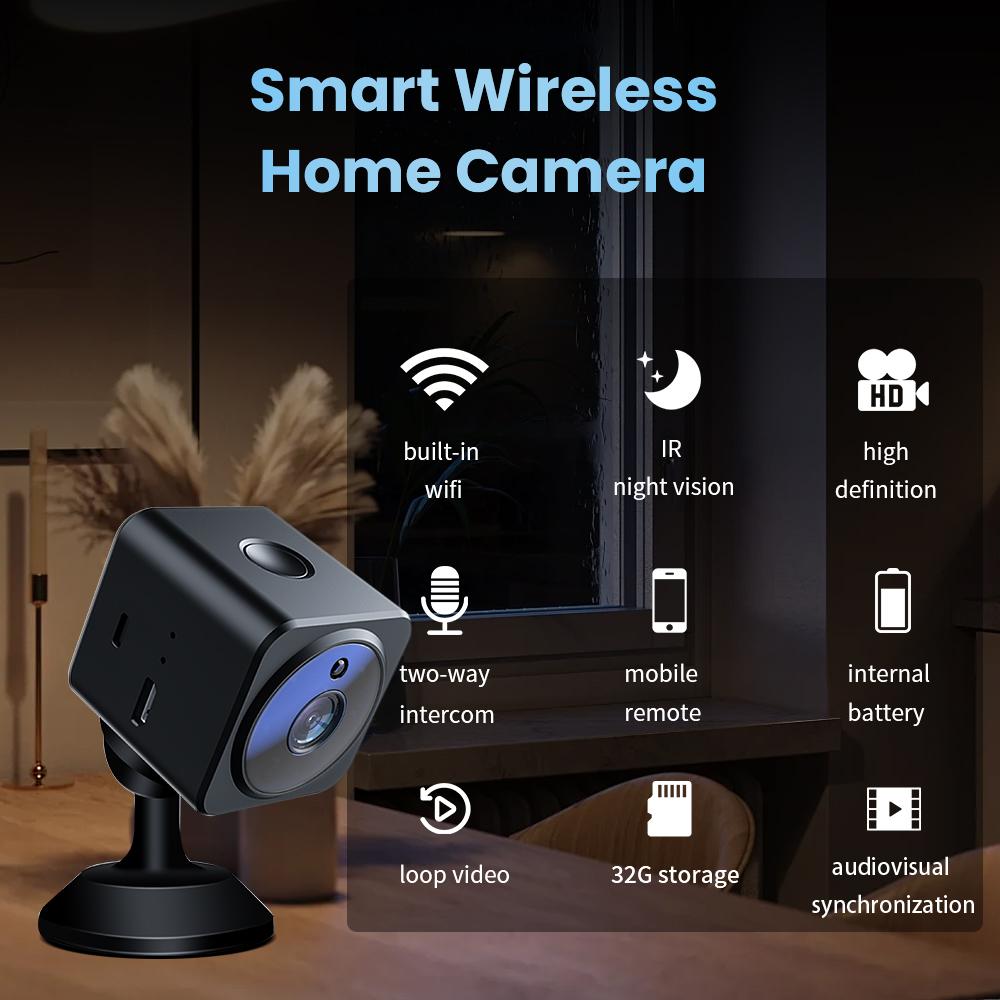 Yüksek Çözünürlüklü Ev Sesli İnterkom Kamerası İç Mekan Güvenlik Monitörü Ağ Wifi Kamerası