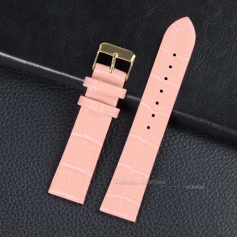 

Ultra-thin Leather Watchband for Women 8mm 10mm 12mm 14mm 16mm Soft Strap Calfskin Wristbands Gold Buckle 18mm 20mm Wrist Belt 8mm