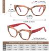 Women'S Elegant Cat-Eye Reading Glasses - Non- Elderly Glasses with Floral Pattern Full-Rim Frame for Everyday & Formal Events