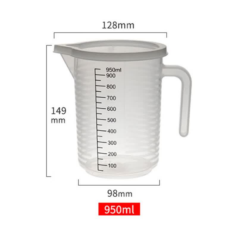 Durable Commercial PP Measuring Pitcher with Lid, 950ML, 2-Pack