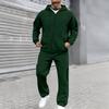 Men's Casual Two Piece Outdoor Set - Pullover Sweatshirt with Elastic Waist Cargo Pants