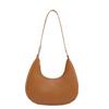 Shoulder Pouch PU Shoulder Bag Solid Color Hobo Bag Elegant Crescent Moon Underarm Bag  Travel