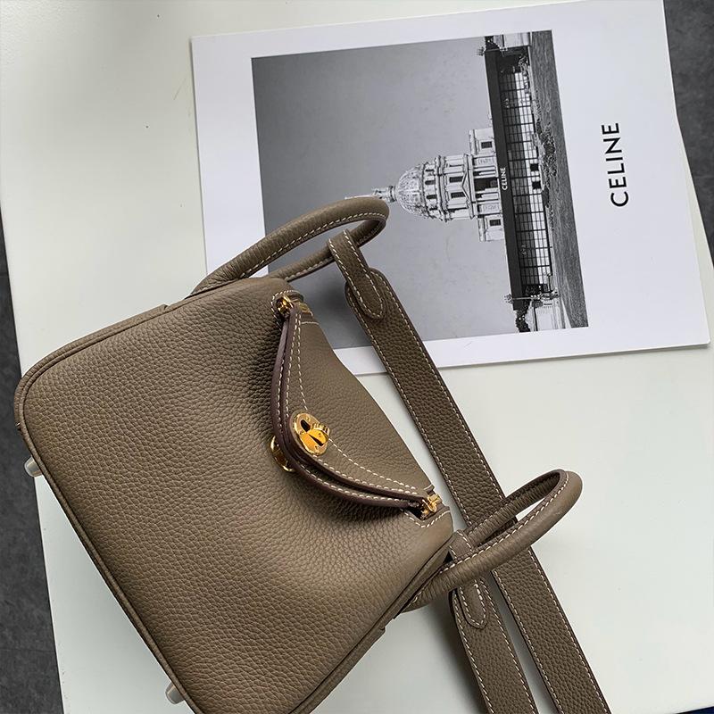 Pillow Bag Women's First Layer Cowhide Handbag Shoulder Bag Oblique Span Leather Doctor Bag Large Capacity Commuter Bowling Bag