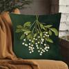 Dark green retro mini yeast pattern pillowcase suitable for home sofa and bedroom decoration pillow insert not included