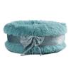 Nid pour chat Chaud en hiver Rond Nœud Peluche Mignon Niche pour chien Nid pour chat Semi-fermé Lit pour chien Fournitures pour animaux de compagnie