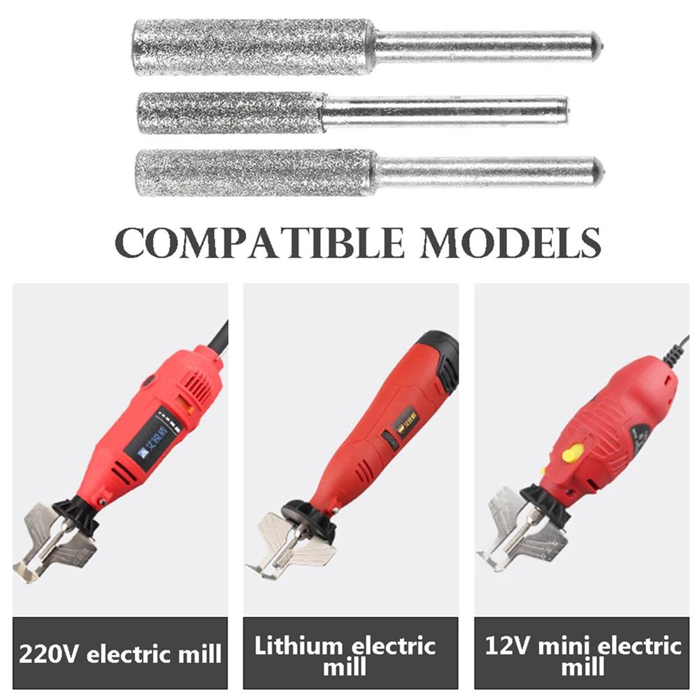 6pcs Silver Chainsaw Sharpeners 4mm 4.8mm 5.5mm Burr Chainsaw Head For Sharpening Polishing Engraving Grinding Tool