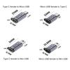 USB Type C na Mini USB MicroUSB Adaptér Micro USB na TypeC Mini USB Převodník Konektor Podpora Nabíjení Synchronizace Dat 480Mbps 18W