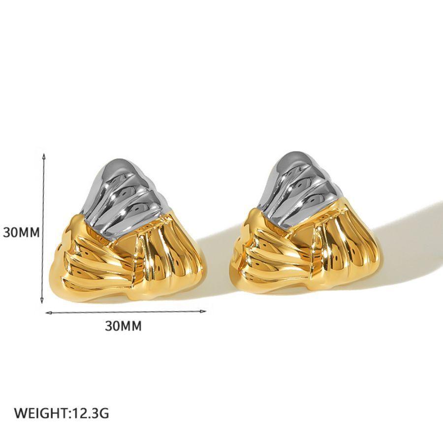 Boucles d'oreilles géométriques modernes en acier inoxydable pour femmes avec surface plaquée et look élégant