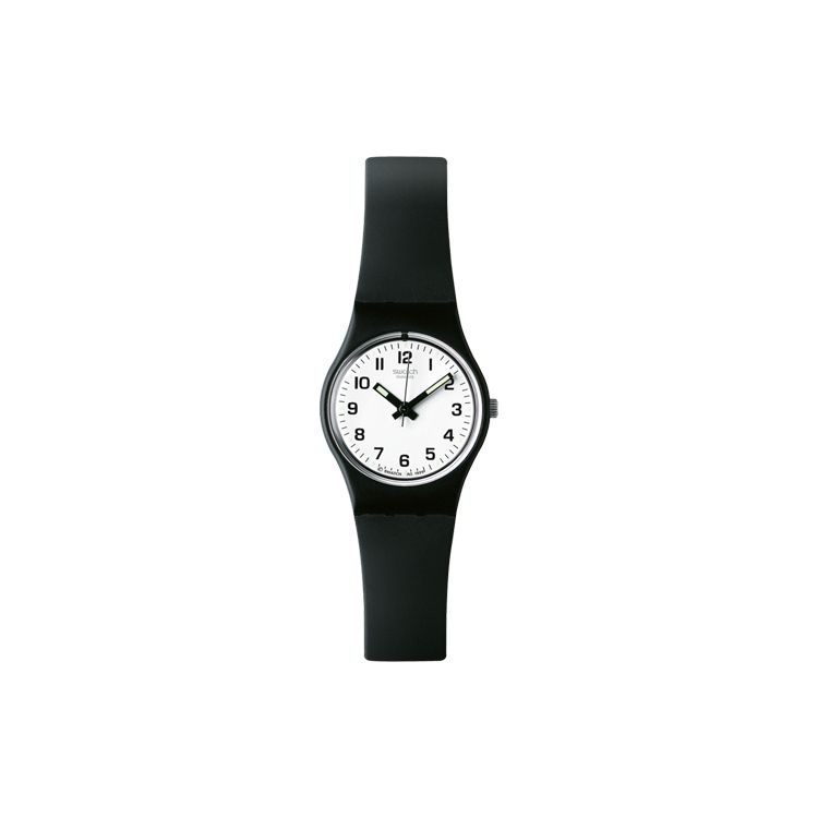 Swatch Basic Series Quartz Movement 30M Water Resistant Watch 25Mm White Dial Plastic Case Plastic Strap Women watches LB153 White