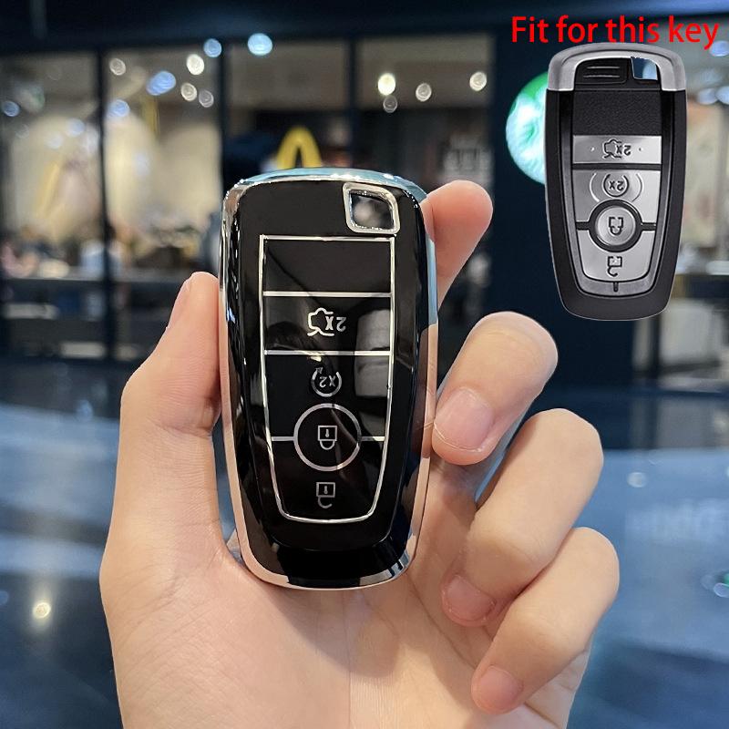

3/4/5 кнопок ТПУ автомобильный чехол для дистанционного ключа для Ford Fusion Edge Mustang Explorer F150 F250 F350 Ecosport Protector Holder Shell Fob Keyless 4 Button Key Case чёрный
